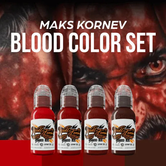 World Famous Tattoo Ink -Maks Kornev's Blood Color Set