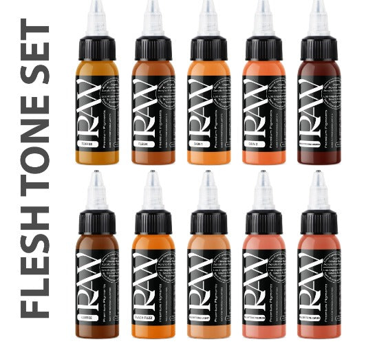 Flesh Tone Set de tintas para tatuaje con diez botellas