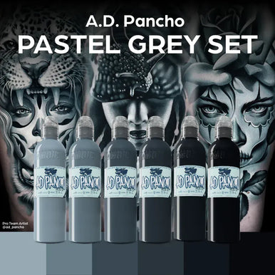 World Famous Tattoo Ink A.d. Pancho Pastel Greys Set — foto 1