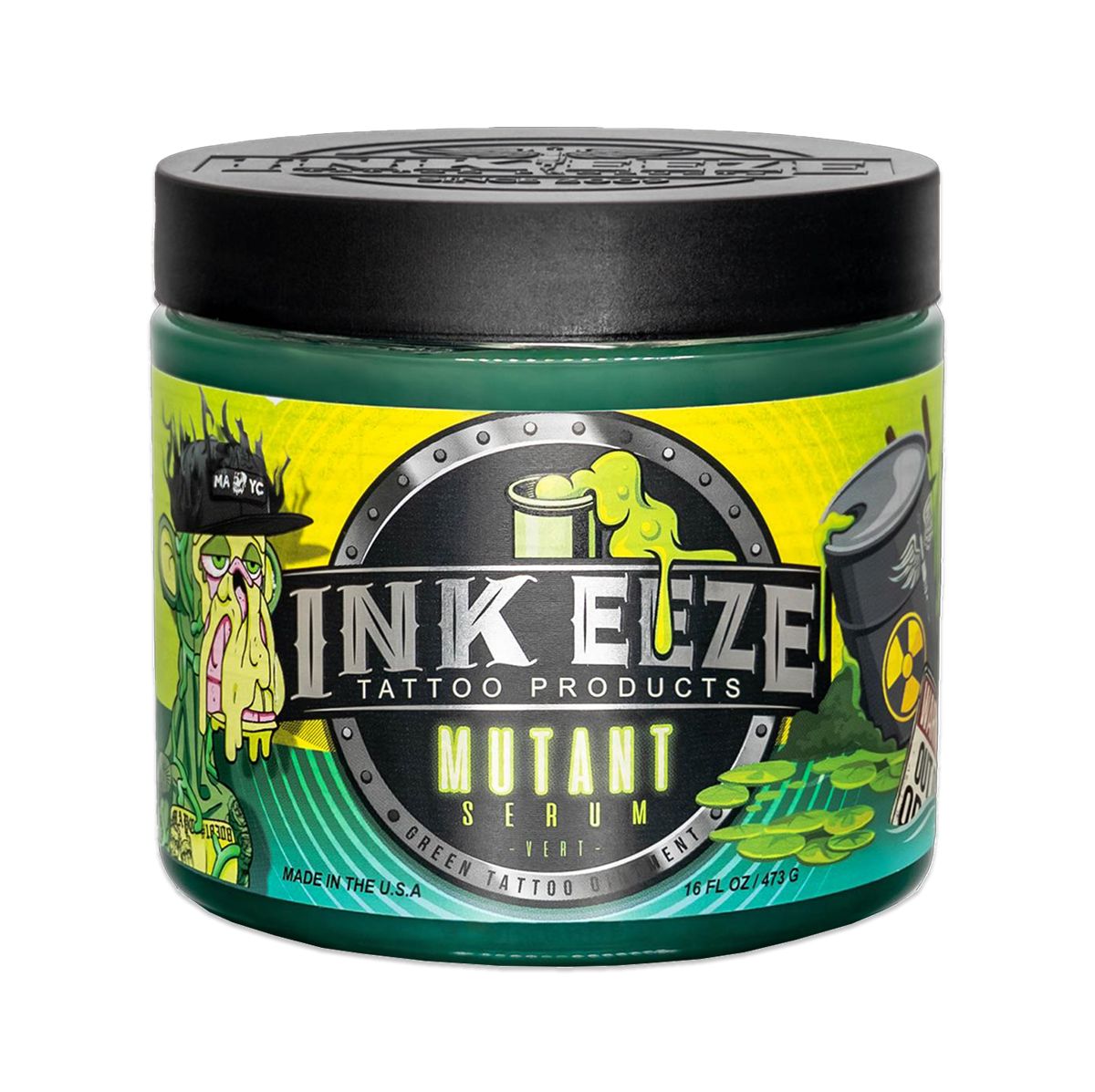 INKEEZE Mutant Serum green tattoo ointment, 16 fl oz jar