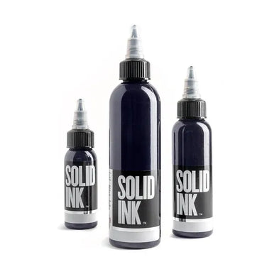 Solid Ink Indigo tattoo ink bottles, 1 oz, 2 oz and 4 oz