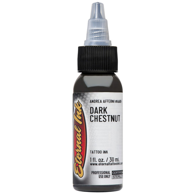 Eternal Ink Dark Chestnut (Andrea Afferni #AA09) 1 oz tattoo ink bottle
