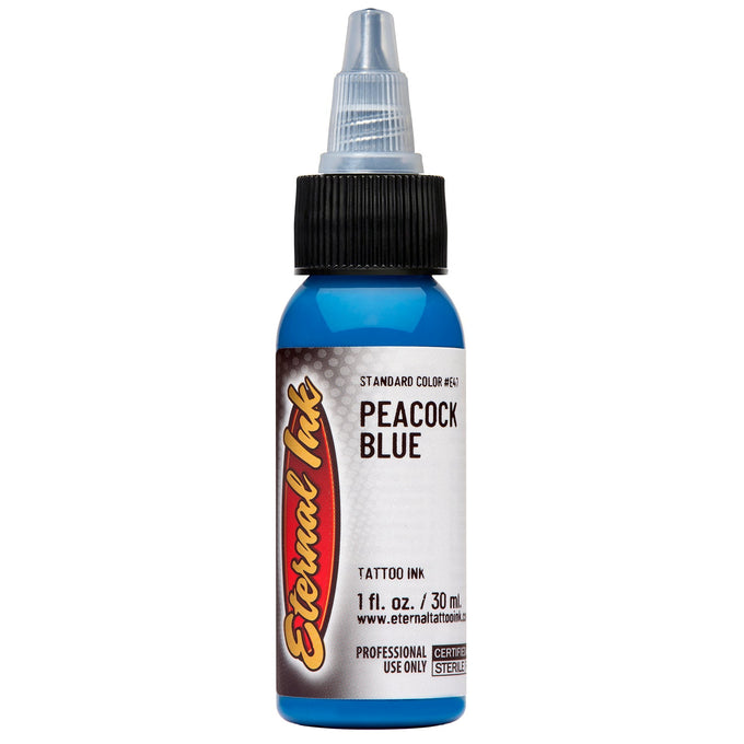 Eternal Ink Peacock Blue (Standard Color #E47) 1 oz tattoo ink bottle